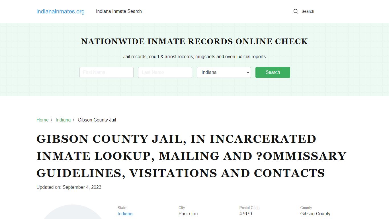 Gibson County Jail, IN: Offender Locator, Visitation & Contact Info